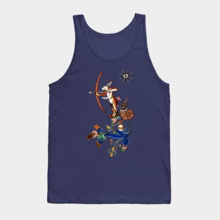 WEIRD MEDIEVAL BESTIARY Archer Rabbit And Snail Cat Tank Top